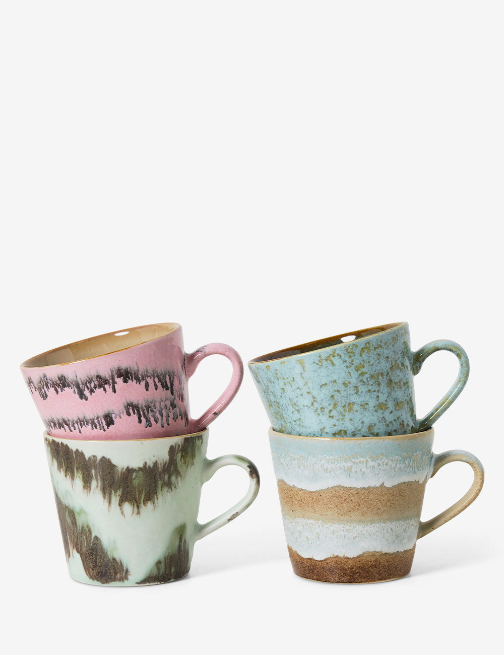 70s Ceramics cappuccino mug 4 set