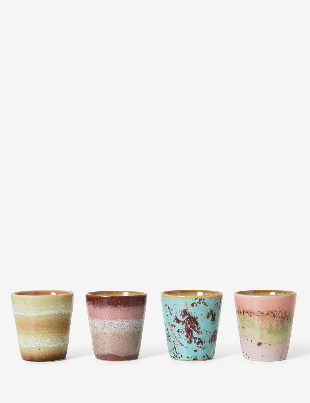 Mugs ristretto en céramique des années 70, lot de 4