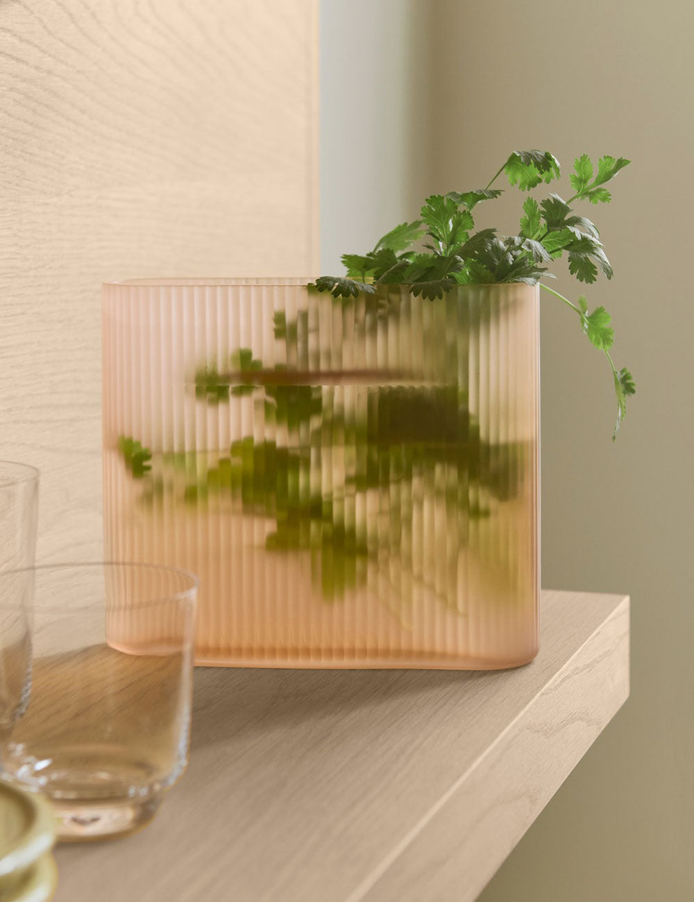 Vaso Ridge frosted glass H16,5