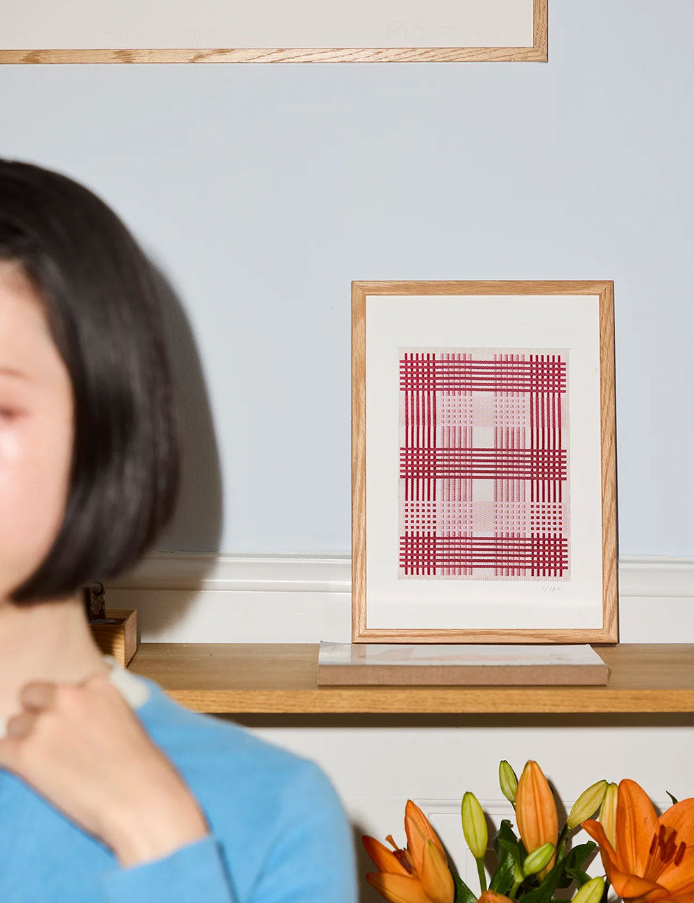 Woven Check Rose