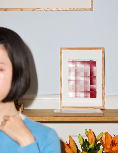 Woven Check Rose