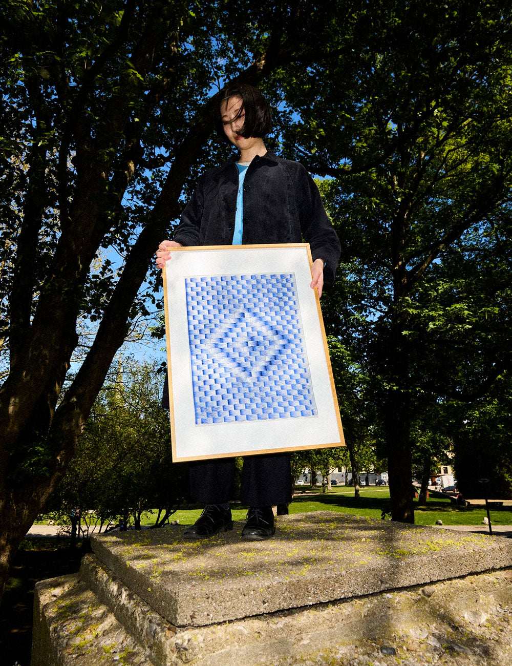 Woven Diamond Blue