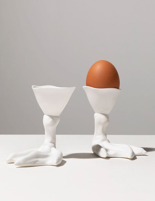 Huevera White Peking 2 set