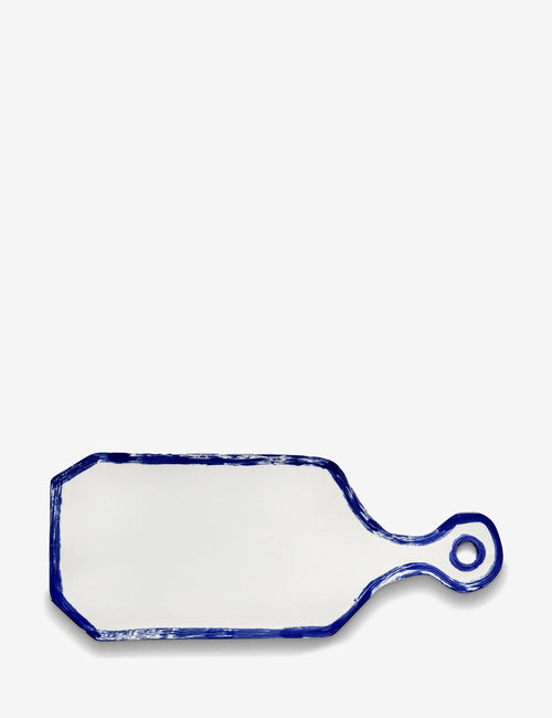 Serving plate rectangular White Blue Line-Up
