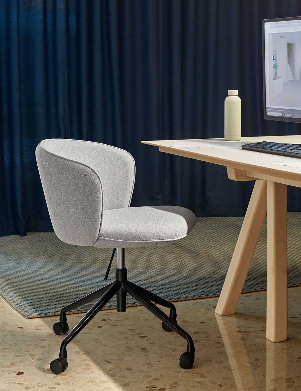 Add spider base chair with castors
